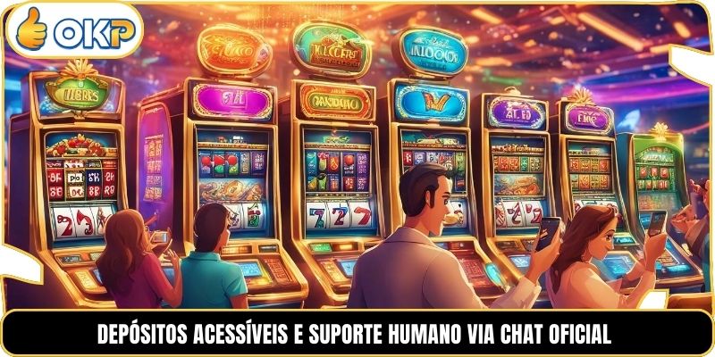 Depósitos acessíveis e suporte humano via chat oficial